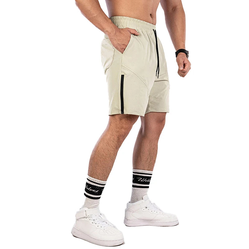 Sweat-Absorbent Breathable Zip Five-Inch Shorts