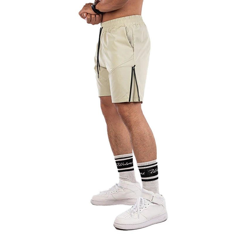 Sweat-Absorbent Breathable Zip Five-Inch Shorts