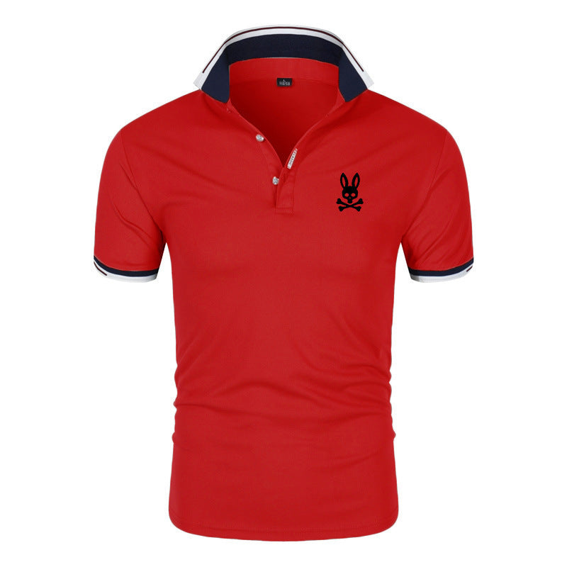 Cotton-blend short-sleeve polo shirt with tonal embroidered detail