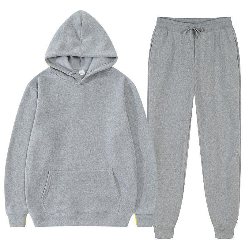 Oversized Cotton Blend Hoodie in Light Gray with Kangaroo Pocket