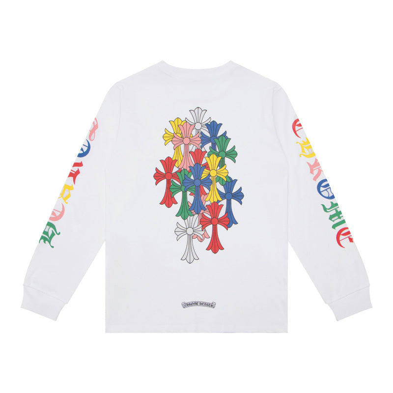 Chrome Heart Double-Yarn Cotton Long-Sleeve Graphic T-Shirt