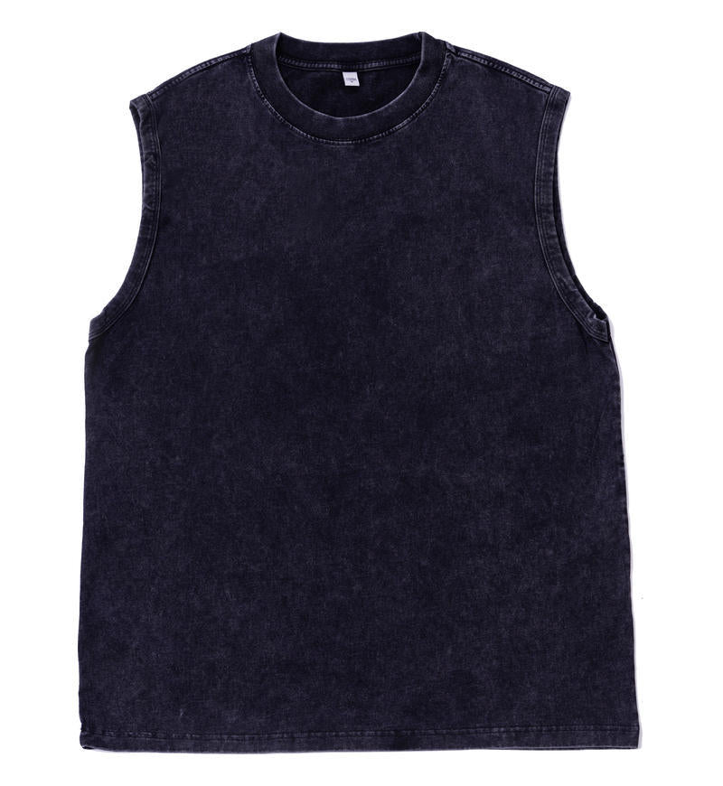 Heavyweight Vintage-Washed Cotton Sleeveless Vest