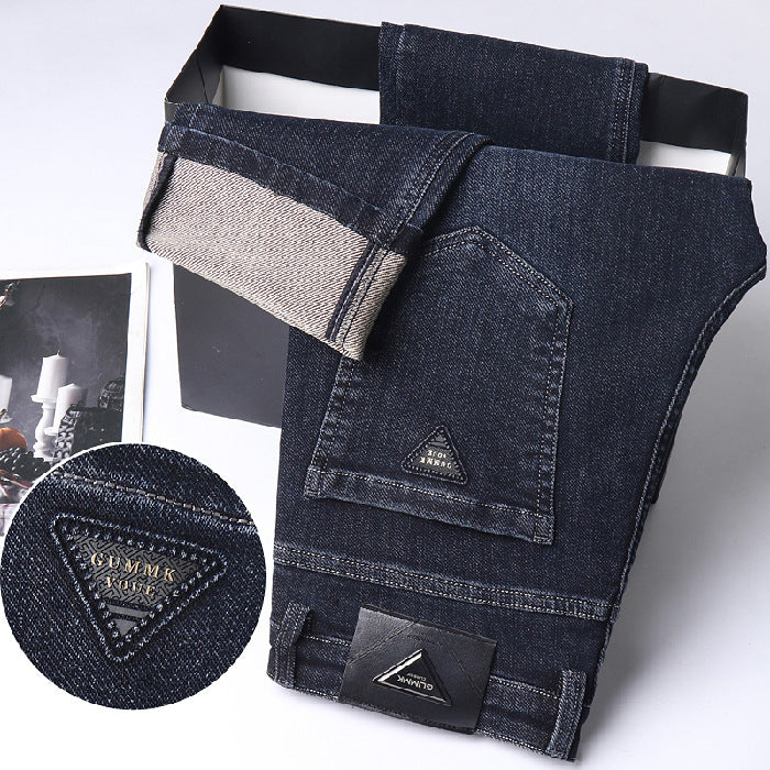 Black and Blue Slim Fit Washed Stretch Denim Jeans