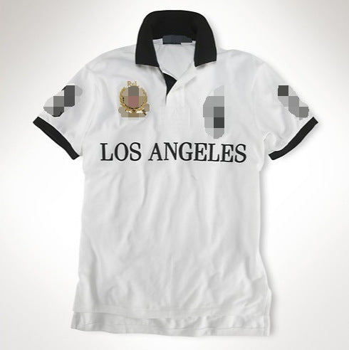 City series polo shirt with enlarged lapel and embroidered crest