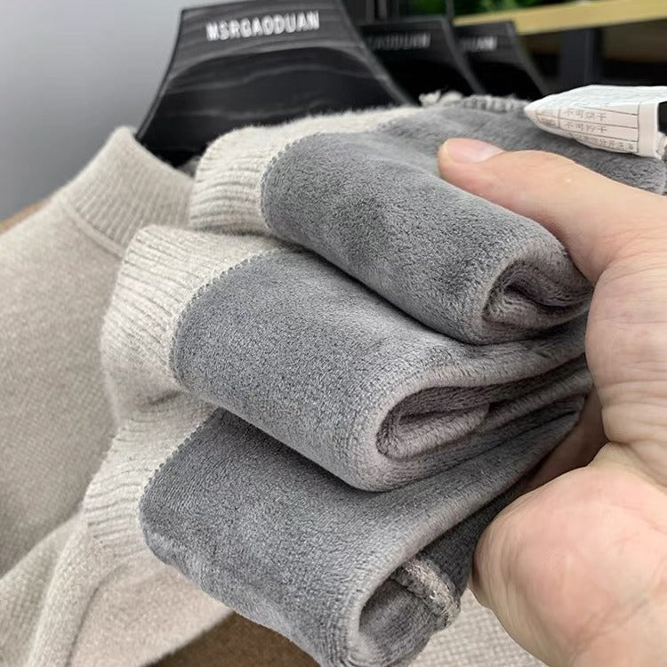 Chenille crewneck sweater with brushed interior for warmth