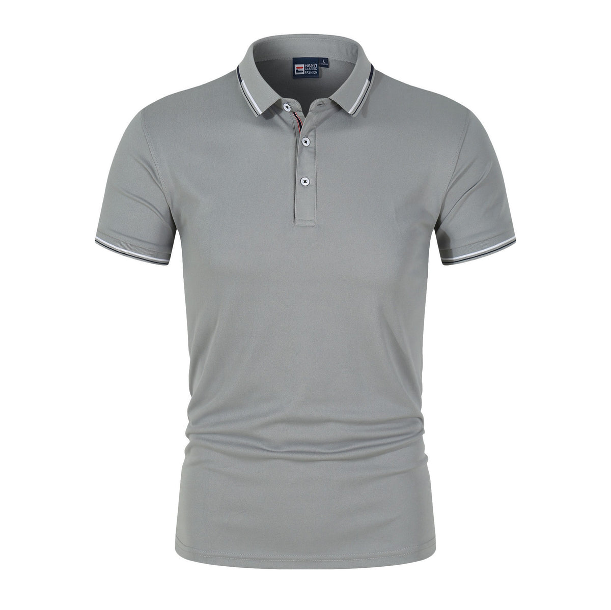 Striped Cotton Polo Shirt with Ribbed Collar and Breathable Piqué Fabric