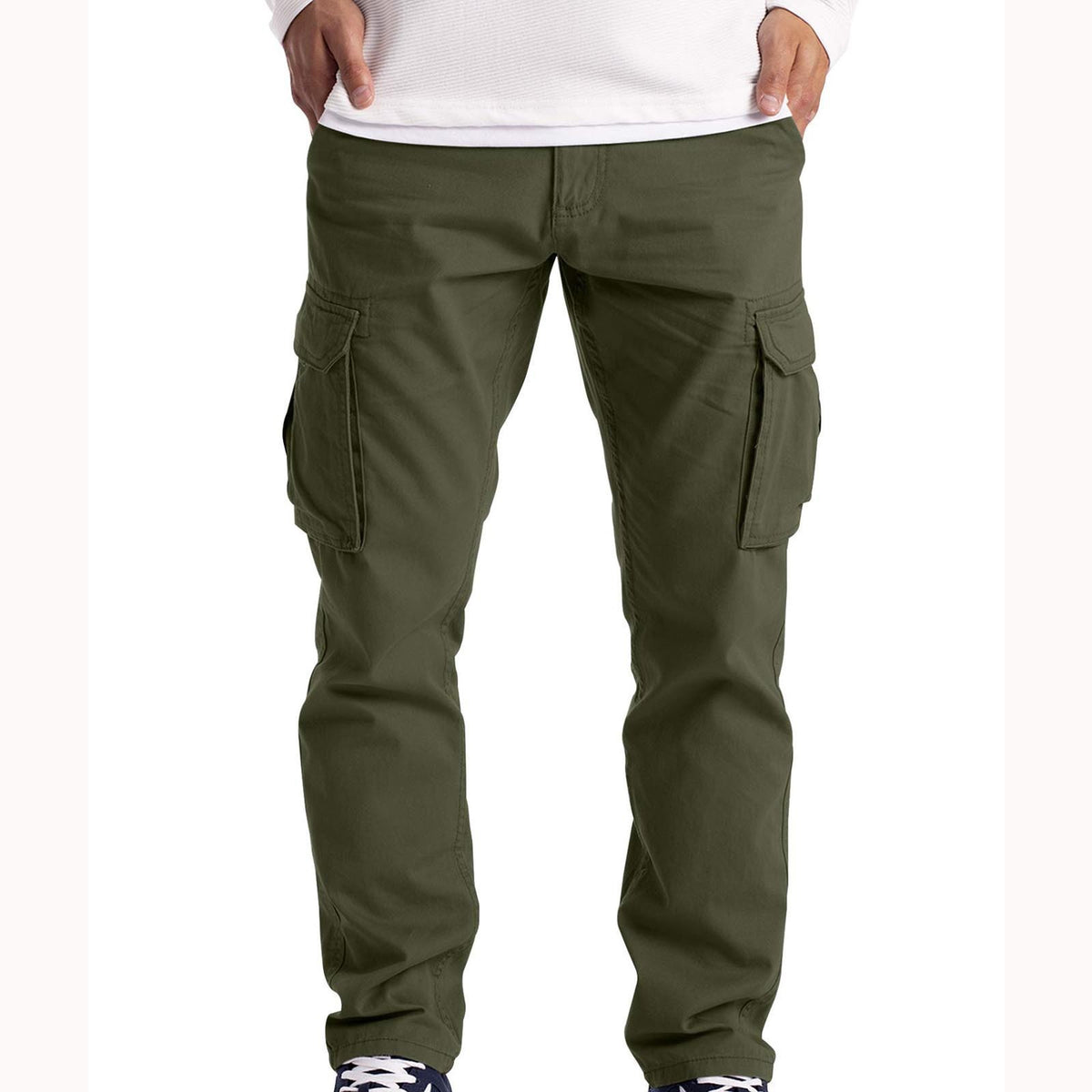 Pleated Drawstring Cargo Pants with Utility Pockets