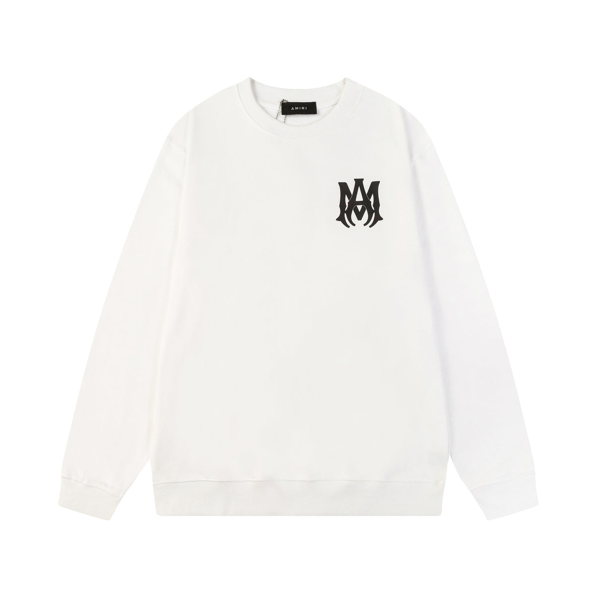 Black White Brown Eagle-Print Heavyweight Crewneck Sweatshirt