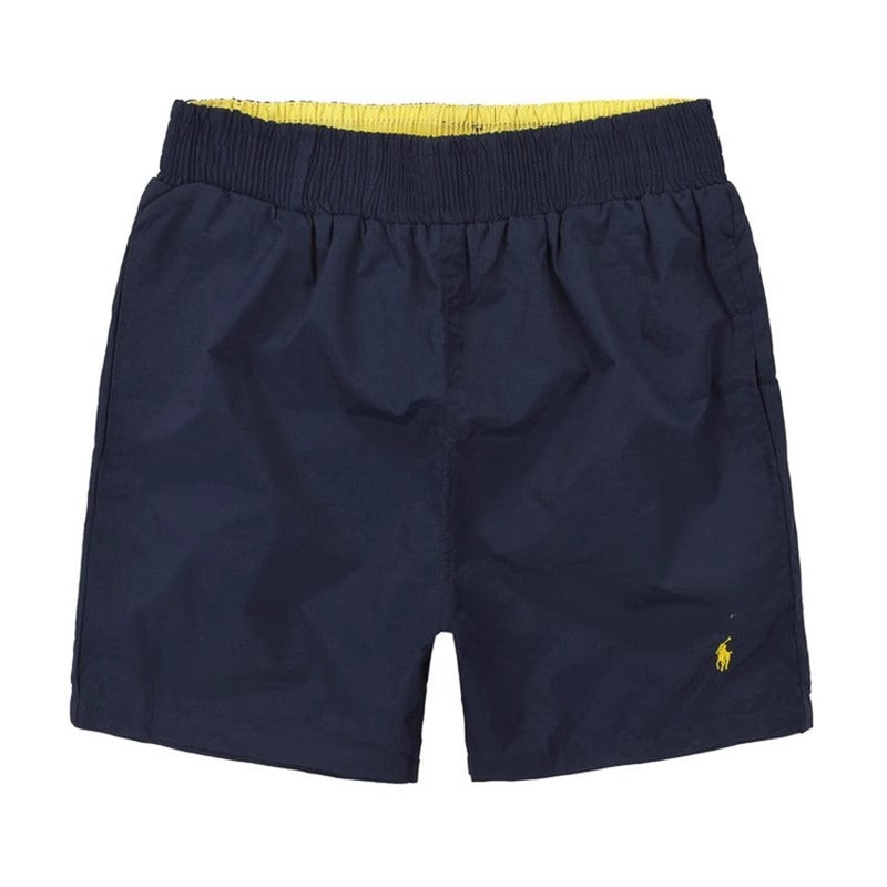 Quick-Dry Elastic-Waist Swim Shorts in Solid Colors