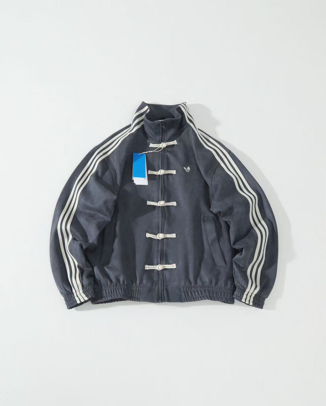 Ad Originals men's Chinese-inspired track jacket with stand collar and frog closures