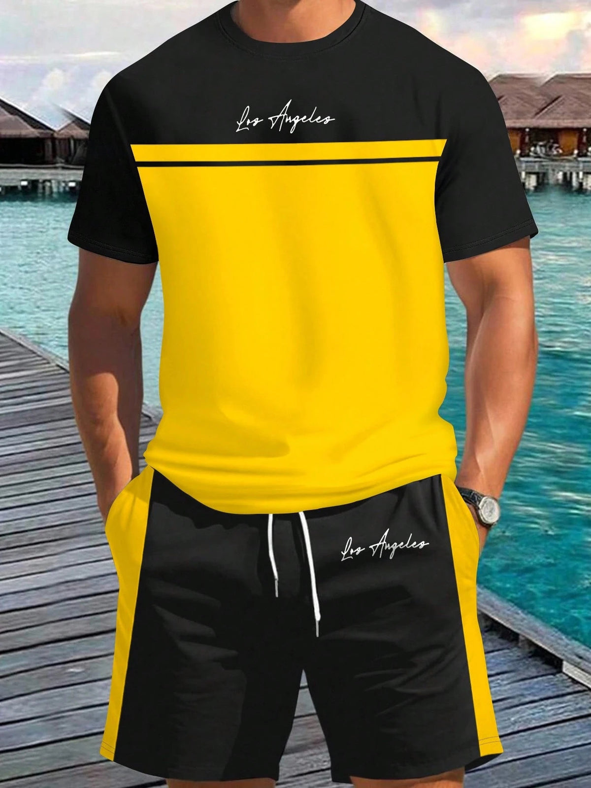 Black and White Gradient Breathable Polyester T-Shirt