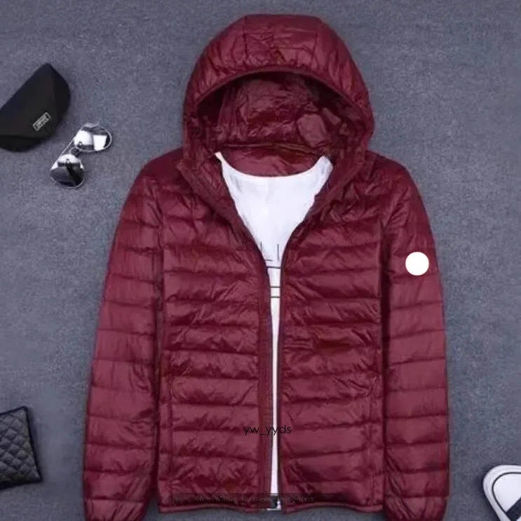 Navy Quilted Hooded Down-Filled Puffer Jacket