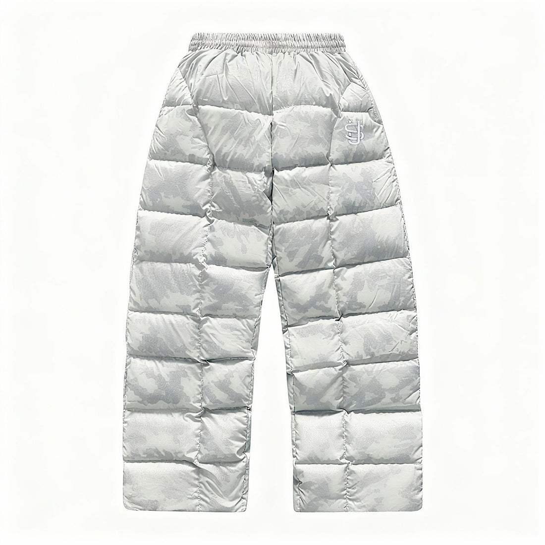 Black-and-White Quilted Hooded Down Jacket