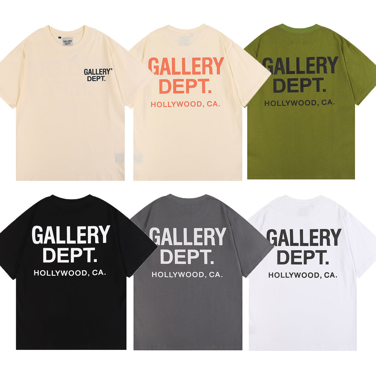 Cotton Crew Neck T-Shirt with Retro Letter Print in Solid Colors