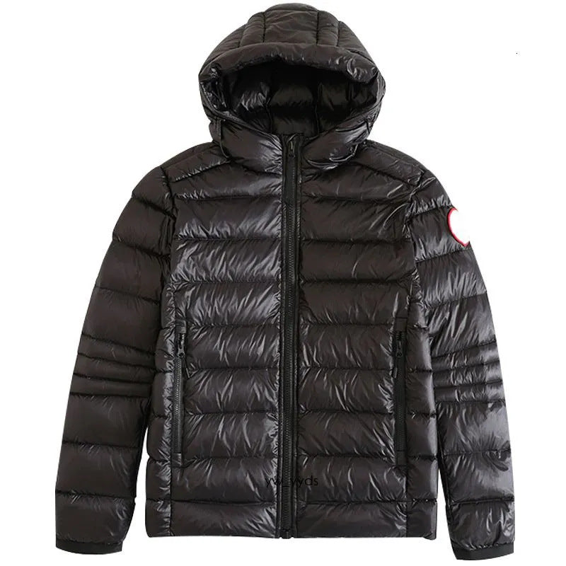 Navy Quilted Hooded Down-Filled Puffer Jacket
