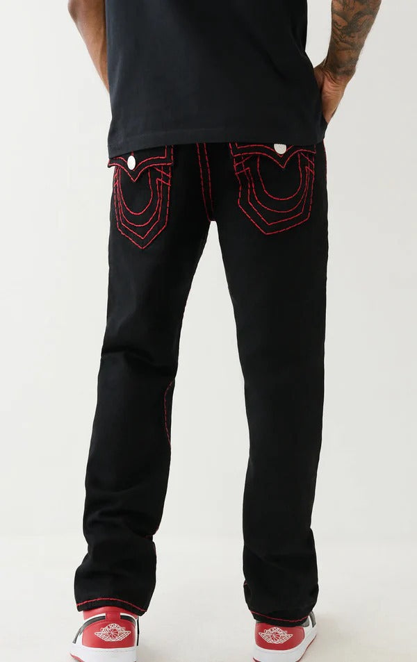 True Religion embroidered washed slim-fit jeans