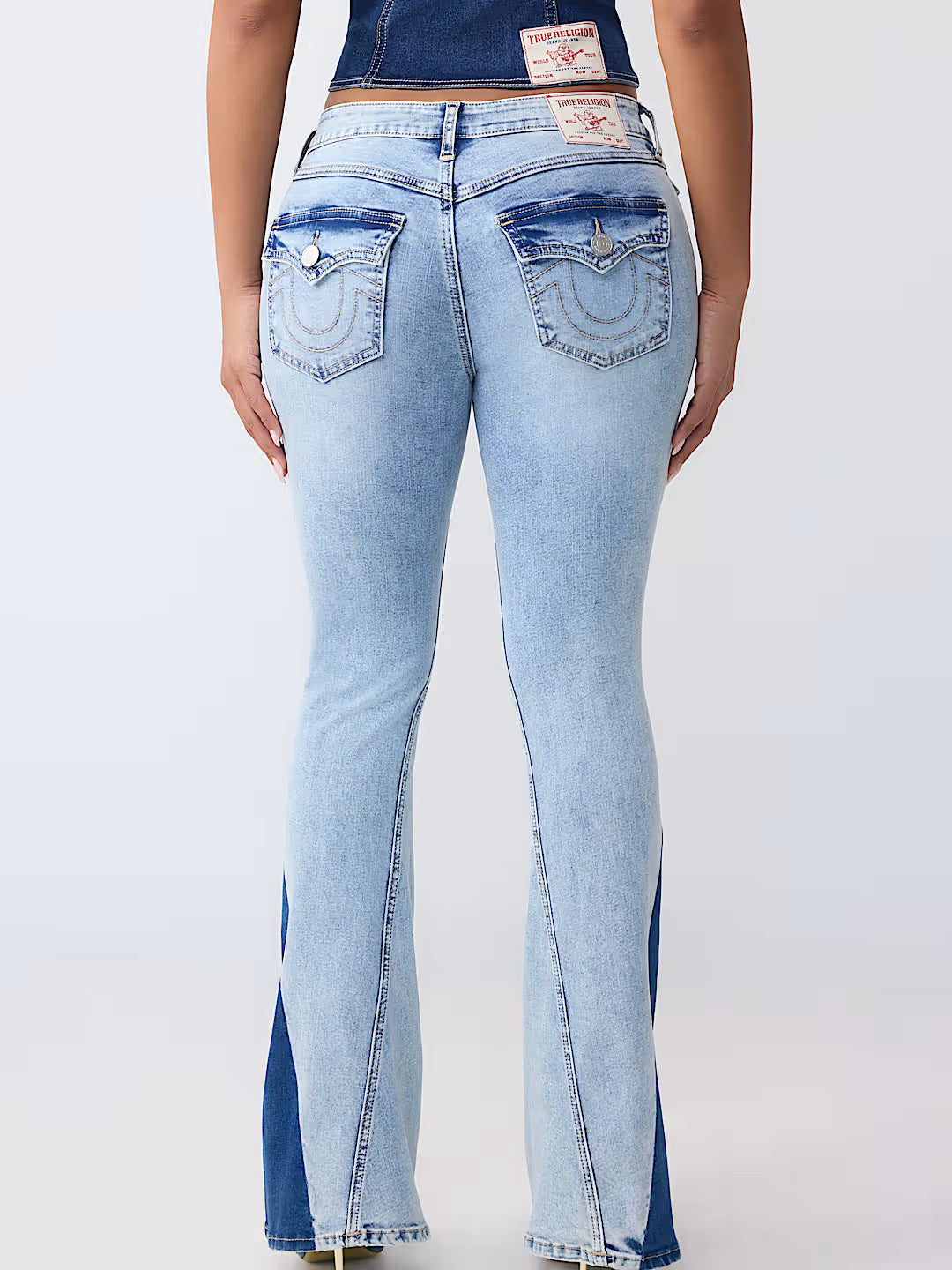 True Religion embroidered washed slim-fit jeans