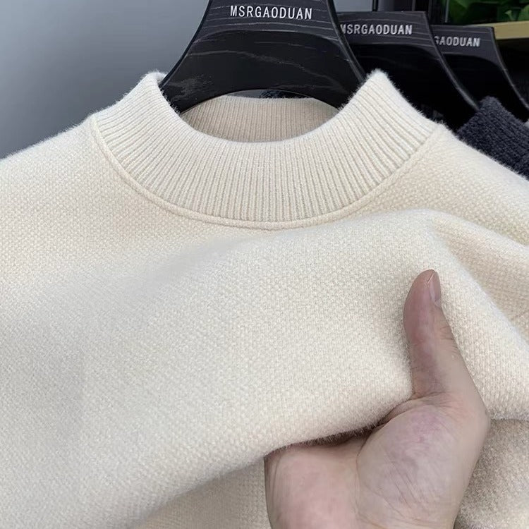 Chenille crewneck sweater with brushed interior for warmth