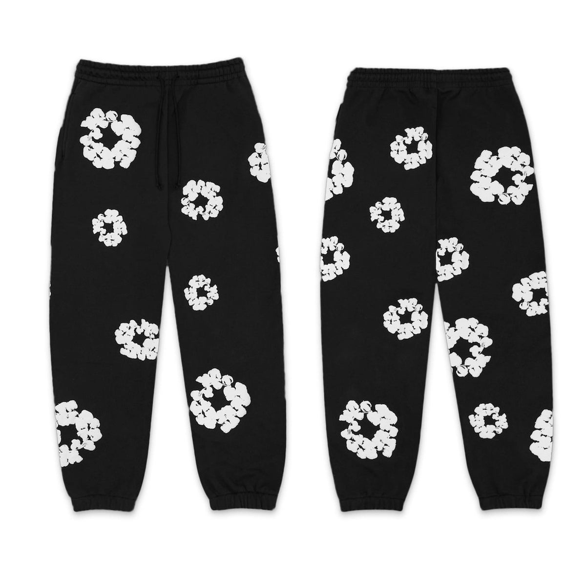 Floral foam-print pullover hoodie with hood and relaxed fit