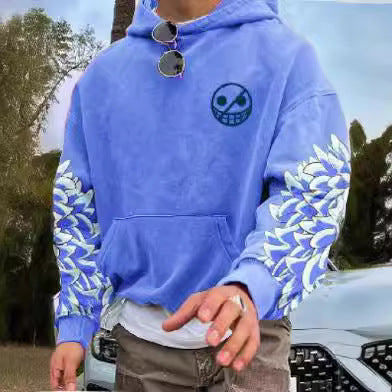 Oversized Cotton Blend White Hoodie with Kangaroo Pocket and Adjustable Drawstring