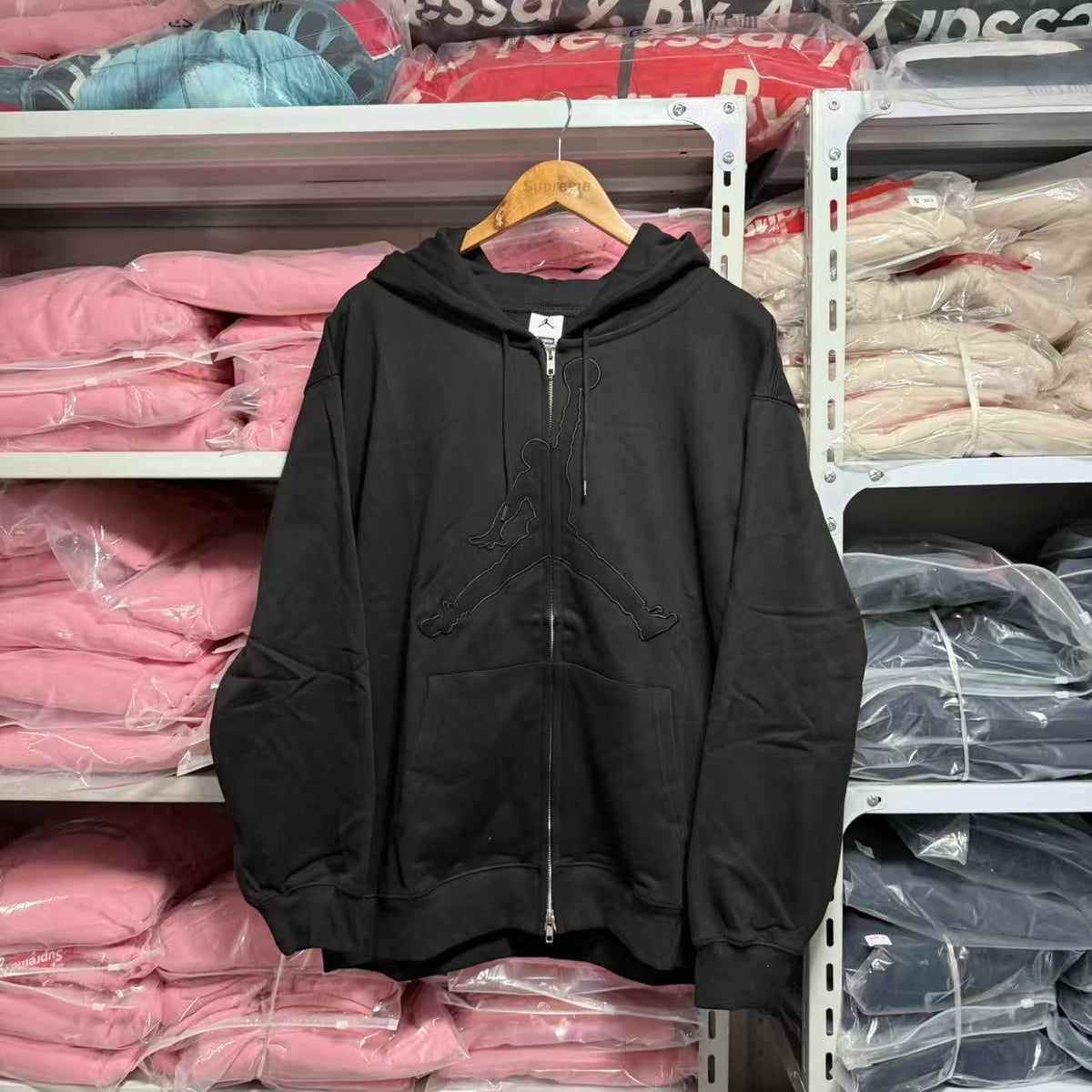 Brushed Fleece Relaxed-Fit Hoodie with Embroidered Chest Motif