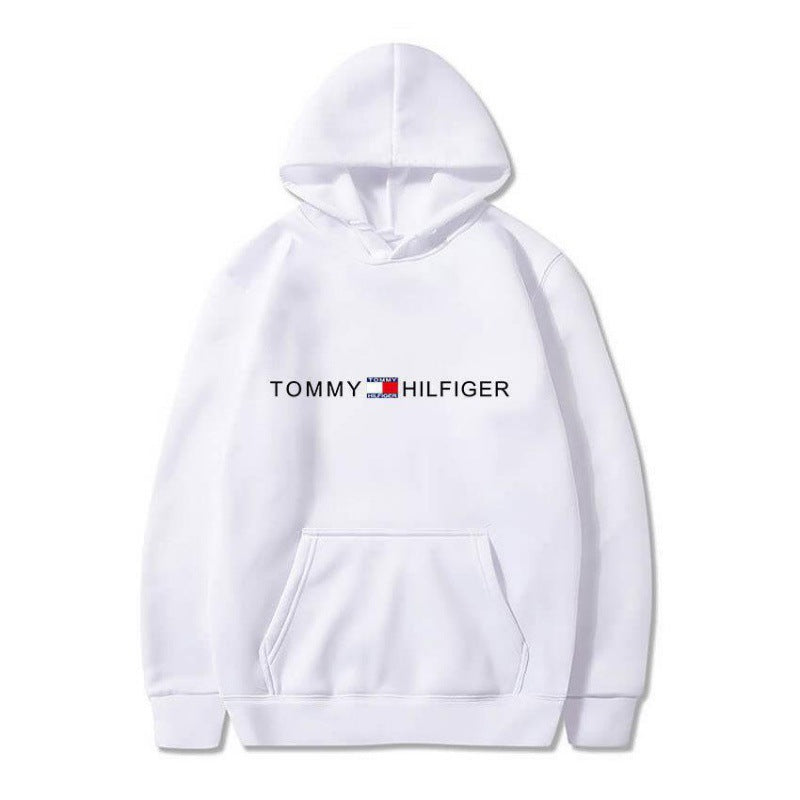Black fleece-lined relaxed-fit pullover hoodie