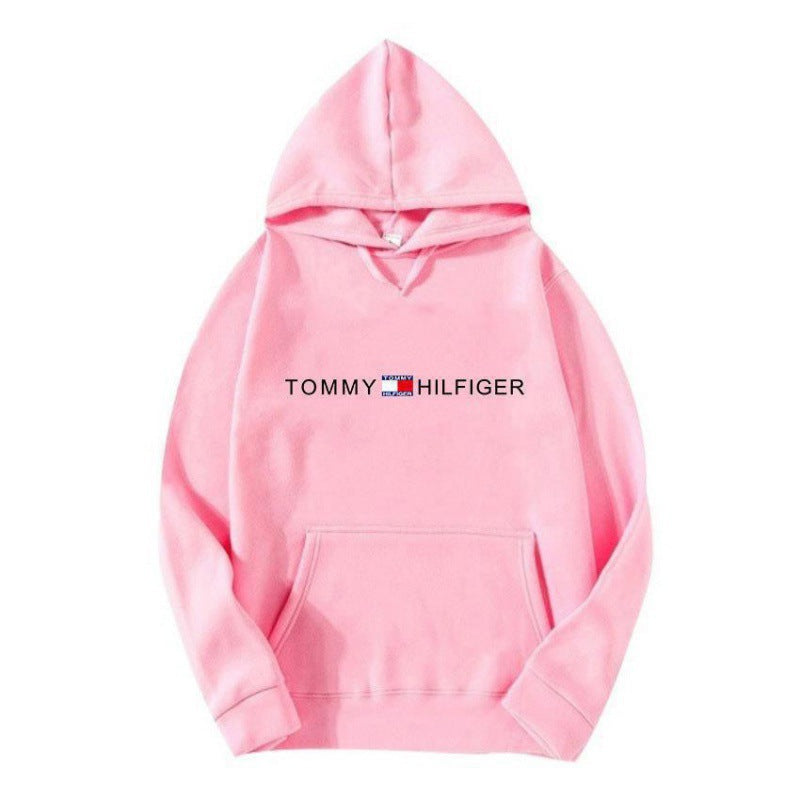 Black fleece-lined relaxed-fit pullover hoodie