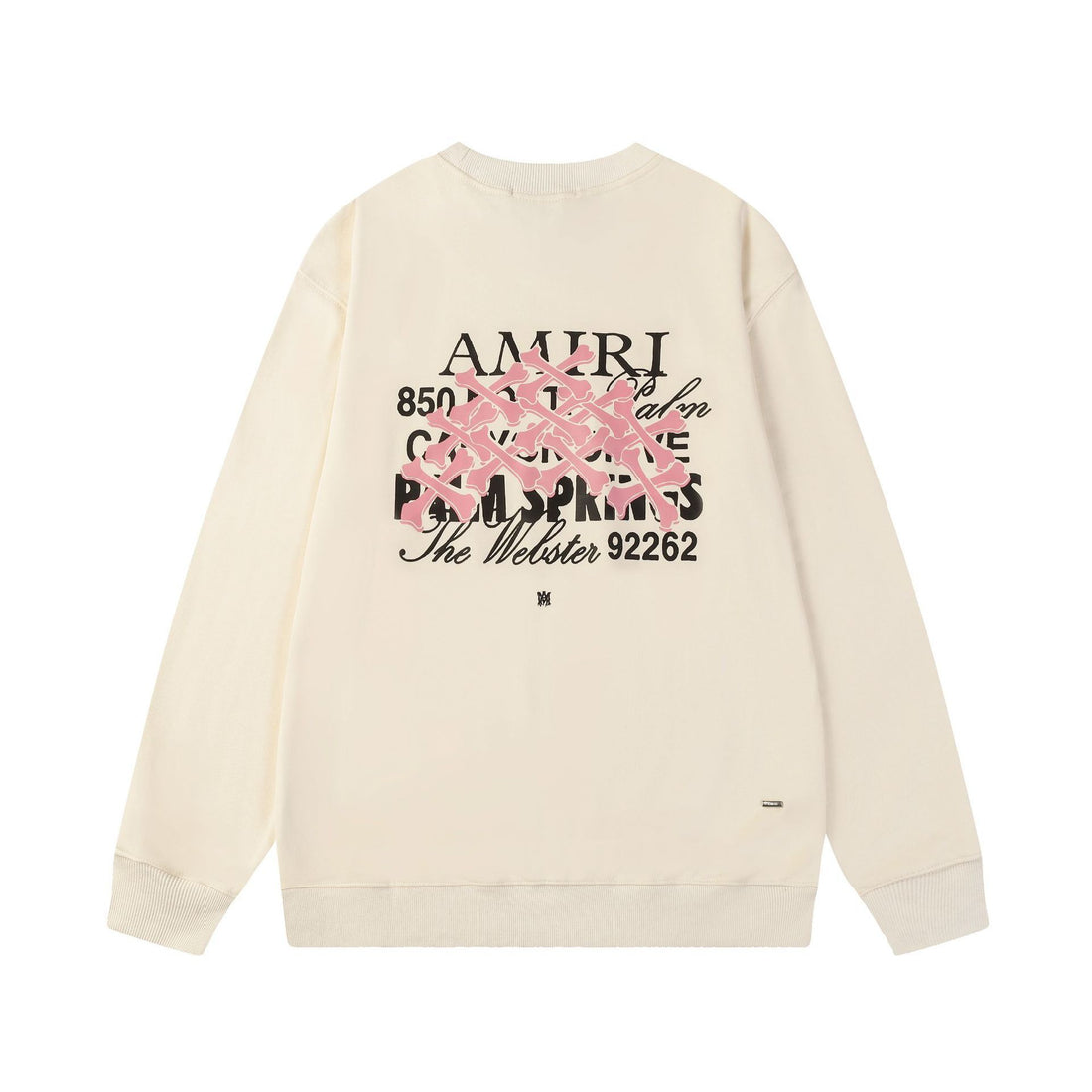 Black White Brown Eagle-Print Heavyweight Crewneck Sweatshirt