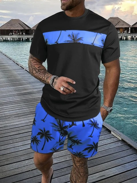 Black and White Gradient Breathable Polyester T-Shirt