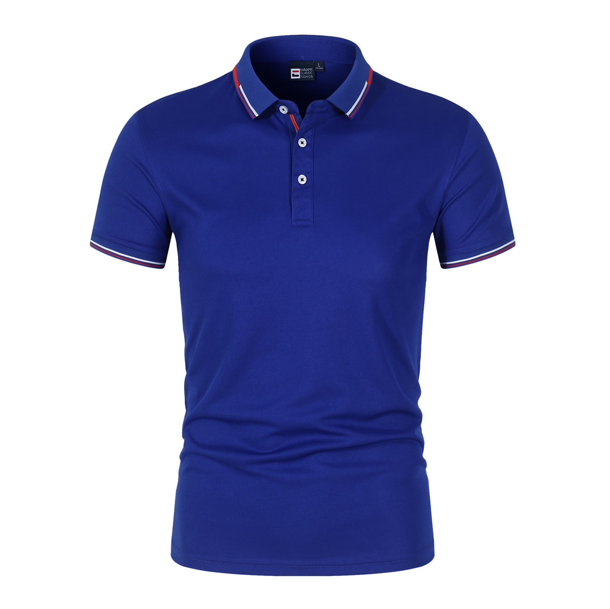 Striped Cotton Polo Shirt with Ribbed Collar and Breathable Piqué Fabric