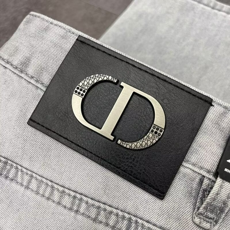 Light Gray Slim Straight Stretch Denim Jeans