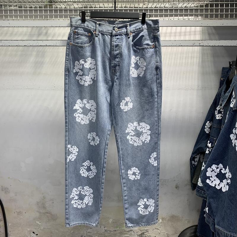 Denim Tears floral-embroidered slim-fit jeans