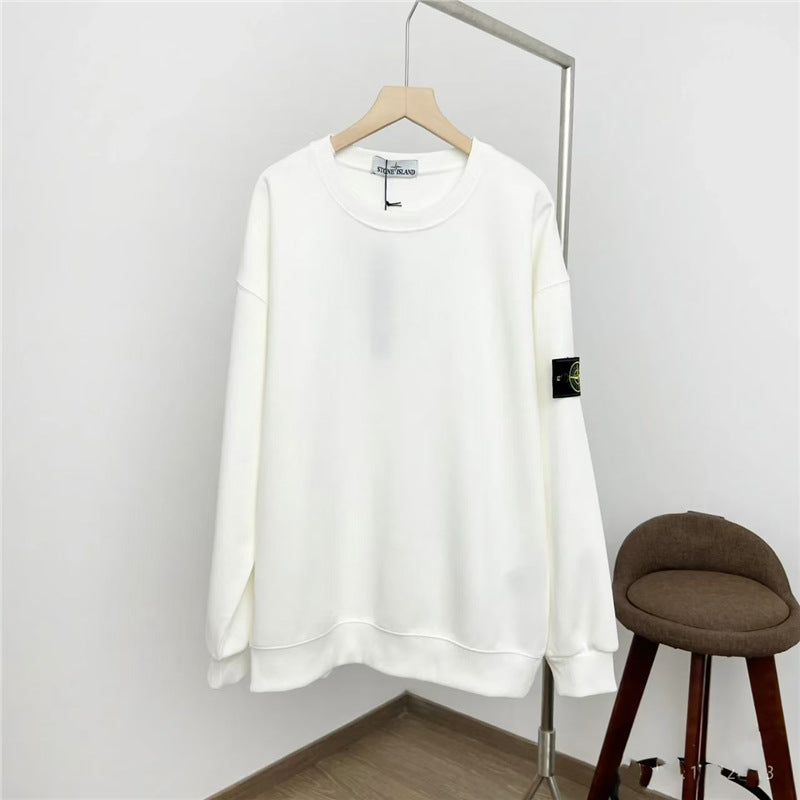 Man's Clothing Sweatshirt Pure Cotton Sweatshirt For Men Loose Casual Heavy Soli