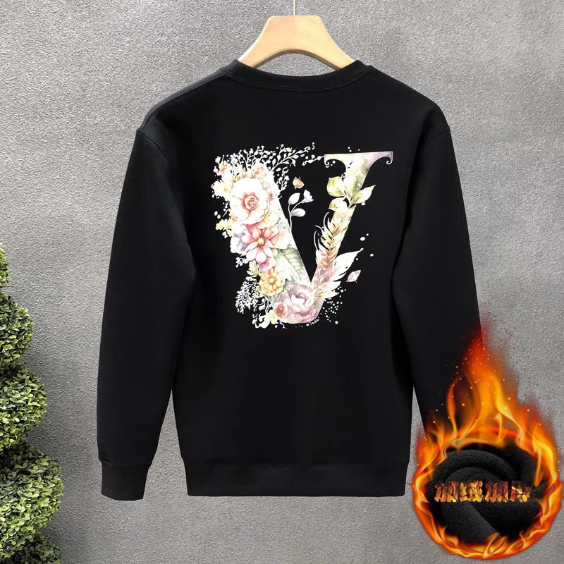 Embroidered black bomber jacket with leather patch