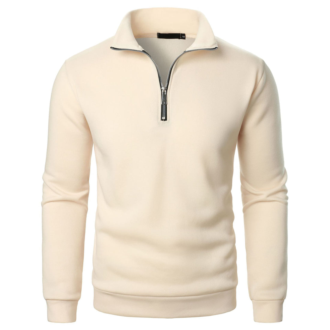 Slim-Fit Stand-Collar Half-Zip Sweatshirt in Lightweight Polyester