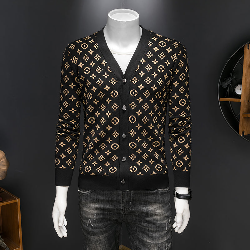 Black Relaxed-Fit Cotton-Blend Knit Sweater