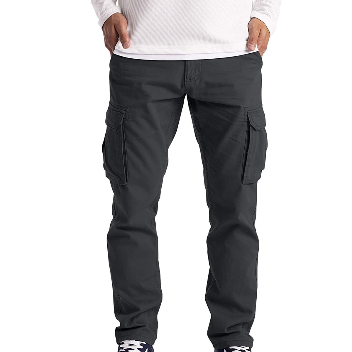 Pleated Drawstring Cargo Pants with Utility Pockets
