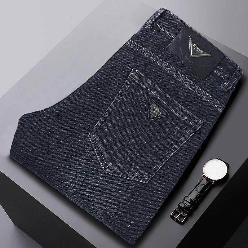 Black and Blue Slim Fit Washed Stretch Denim Jeans