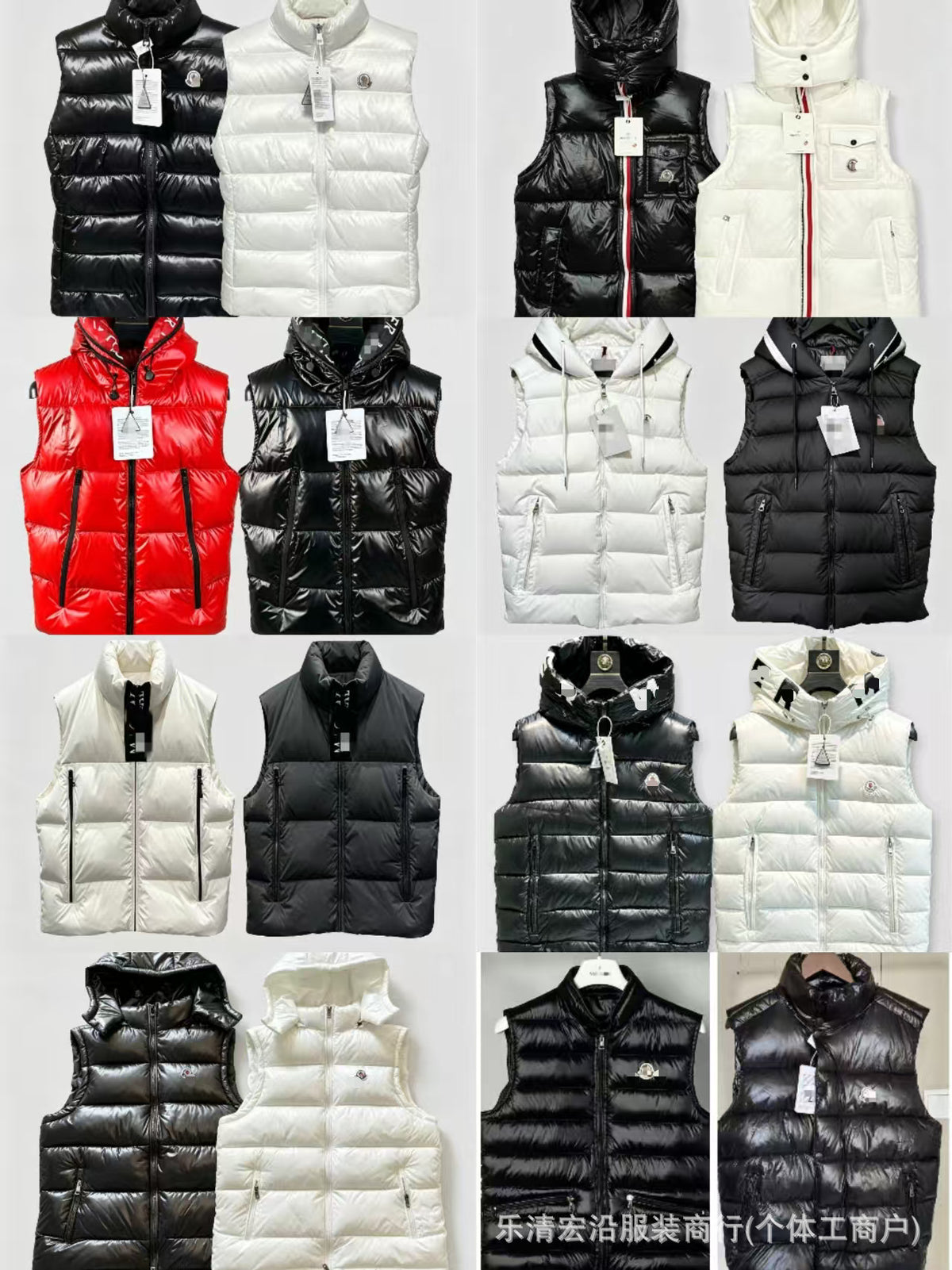 Ribbed Black Puffer Vest with Diagonal Zipper and Stand Collar