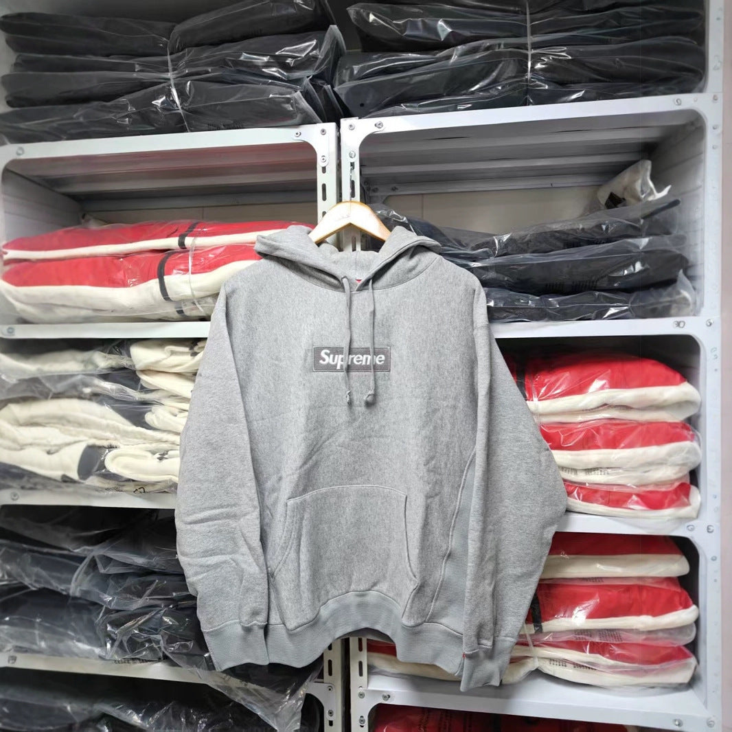 Brushed Fleece Relaxed-Fit Hoodie with Embroidered Chest Motif