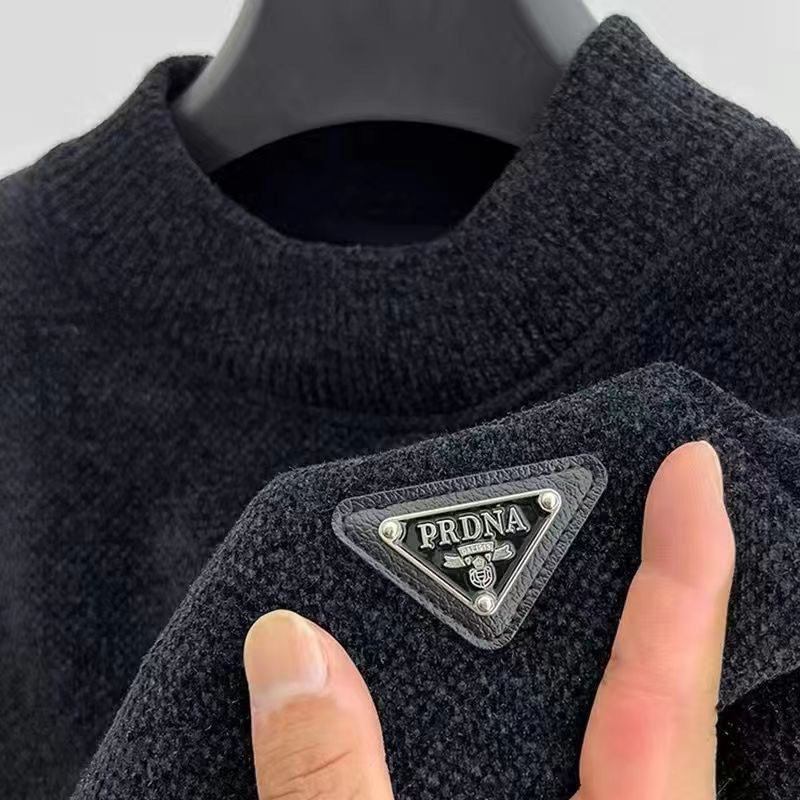 Chenille crewneck sweater with brushed interior for warmth