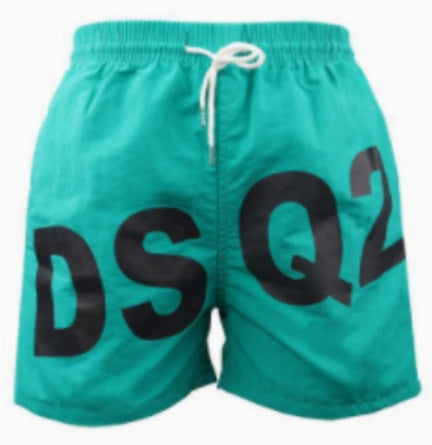White Black Red Elastic-Waist Quick-Dry Casual Shorts
