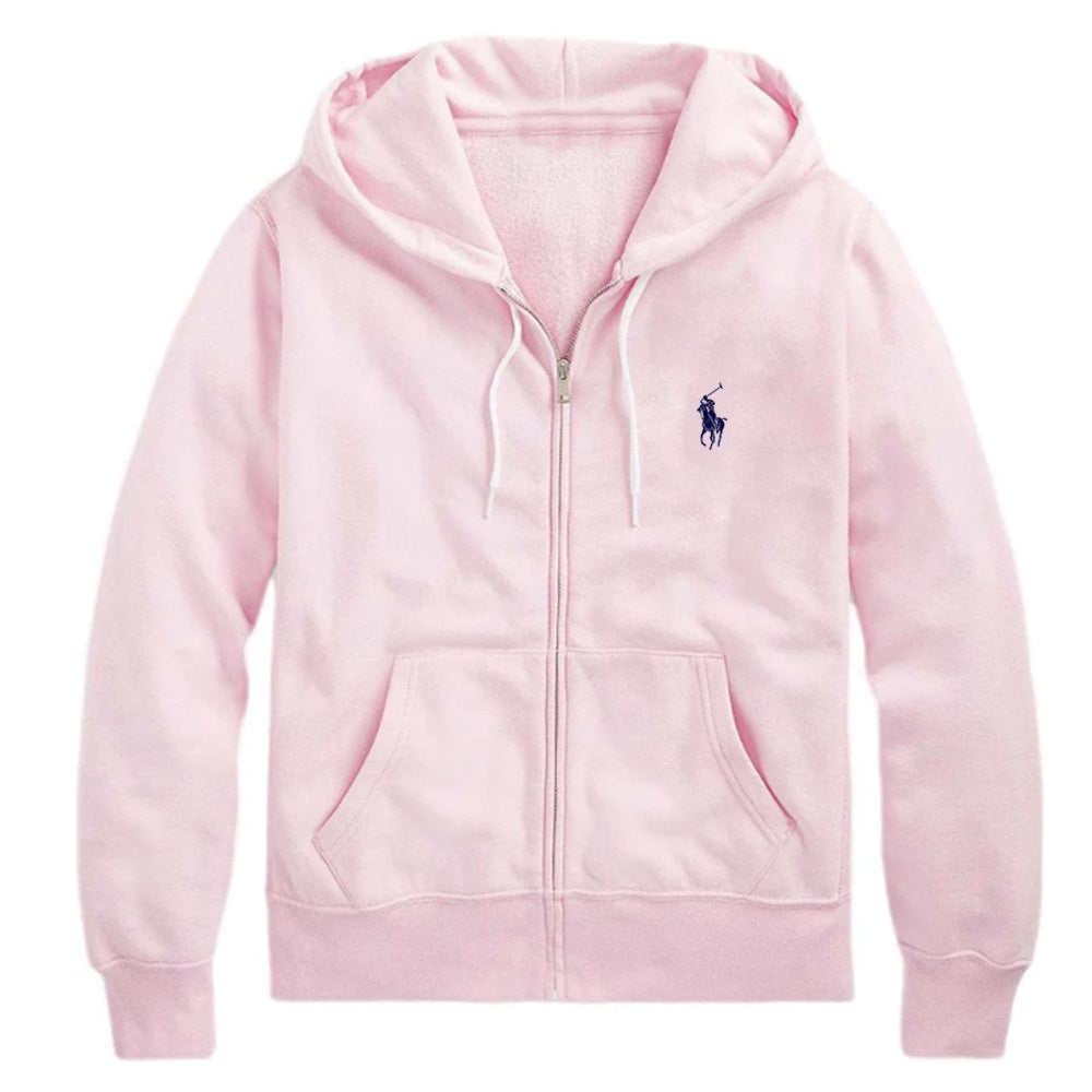 Black Cotton-Blend Relaxed-Fit Full-Zip Hoodie with Kangaroo Pocket