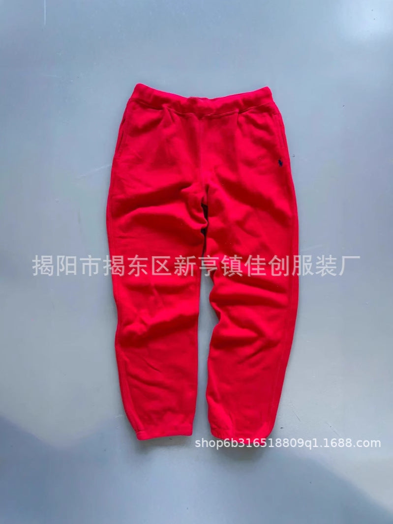 Retro-inspired wide-leg elastic-waist casual pants