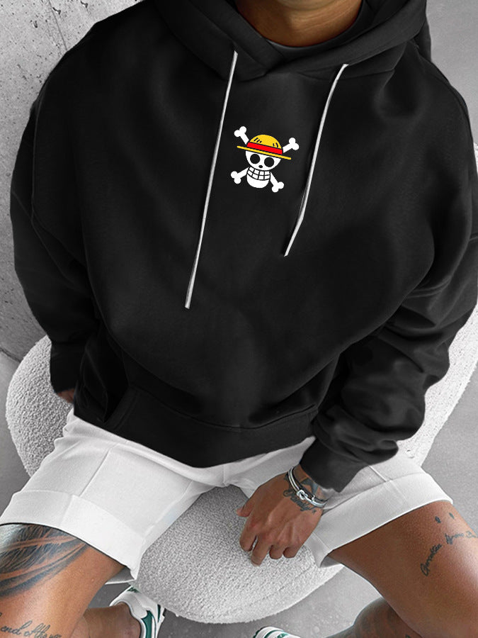 Oversized Cotton Blend White Hoodie with Kangaroo Pocket and Adjustable Drawstring