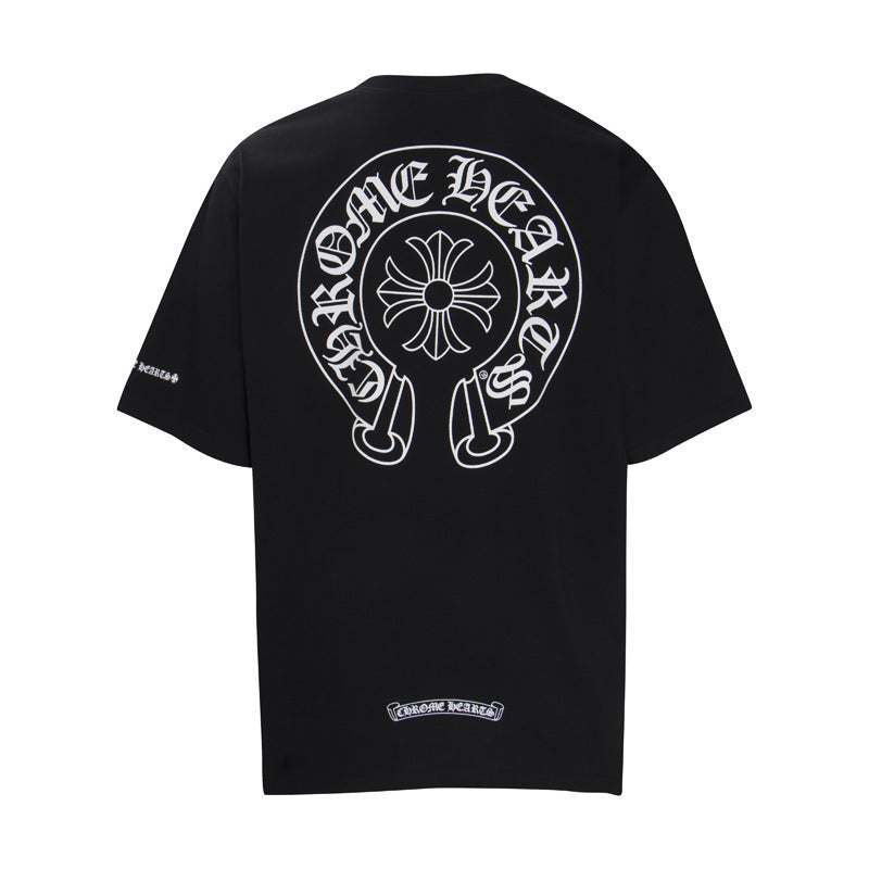 Chrome Hearts Night Glow Horseshoe Sanskrit Short Sleeve T-Shirt