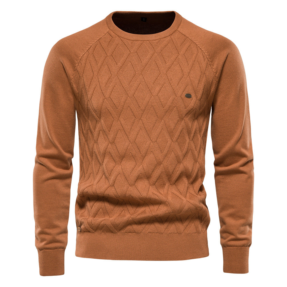 brown diamond-knit-cotton-crewneck-s