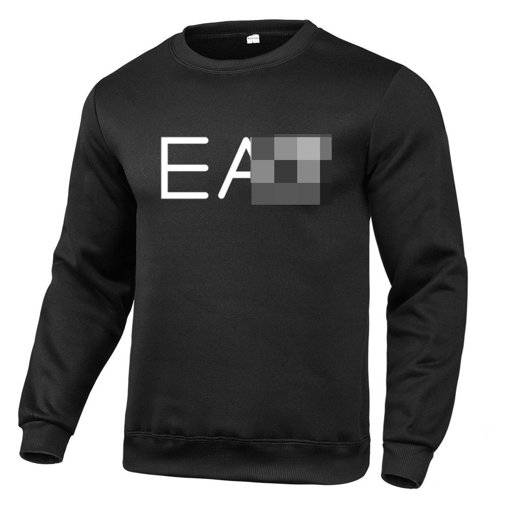 Black cotton-blend relaxed-fit hoodie with white front graphic