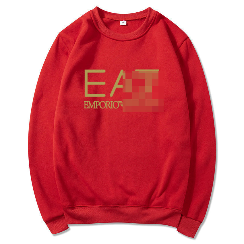 Oversized crewneck sweatshirt with abstract geometric print