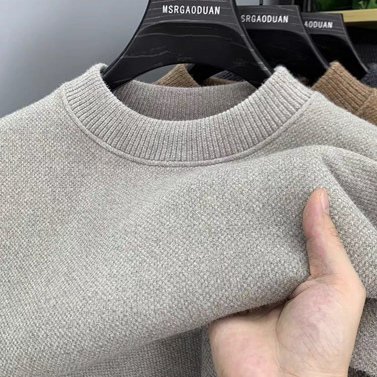 Chenille crewneck sweater with brushed interior for warmth